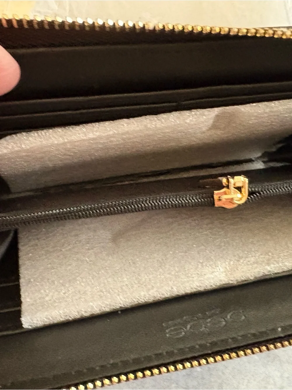 bebe Black Wallet with Gold Medallion